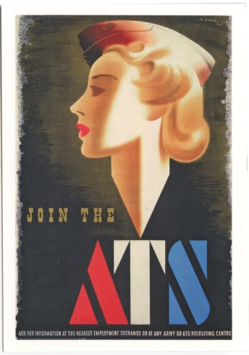 'Join the ATS' by Abram Games, British Poster, 1941, Postcard Print © Imperial War Museum (Art, IWM PST 2823)
